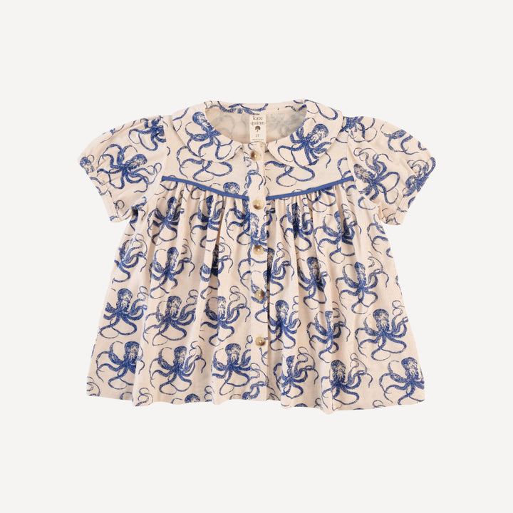short sleeve cowgirl top | deep sea octopus | bamboo