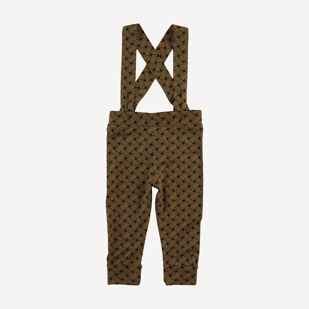 classic cuffed suspender legging | golden basketweave | bamboo