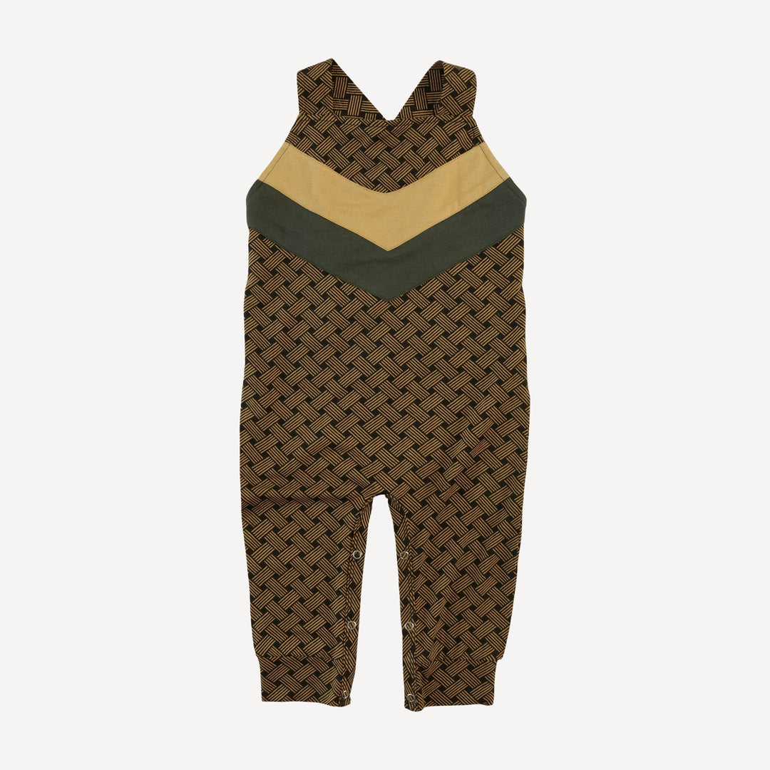 chevron overall jumpsuit | golden basketweave | bamboo