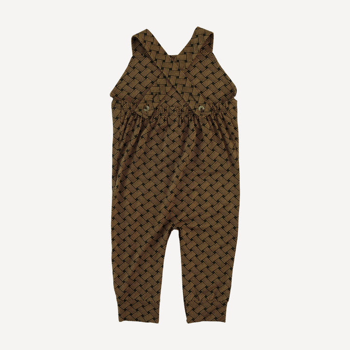 chevron overall jumpsuit | golden basketweave | bamboo