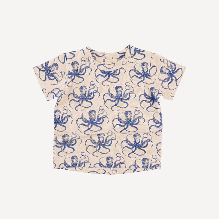 short sleeve essential boxy tee | deep sea octopus | bamboo