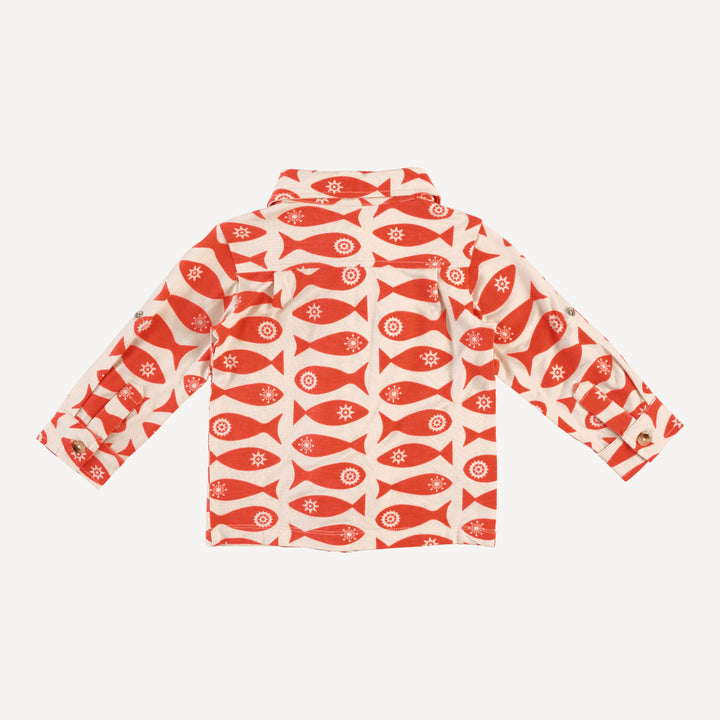long sleeve rolled tuxedo shirt | market fish | bamboo