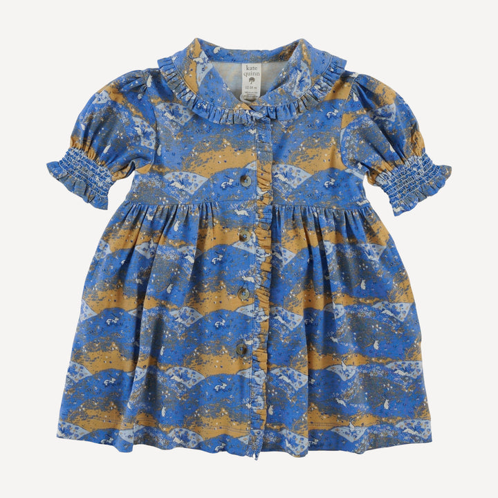 half sleeve ruffle shawl collar babydoll dress | bunny fields | bamboo