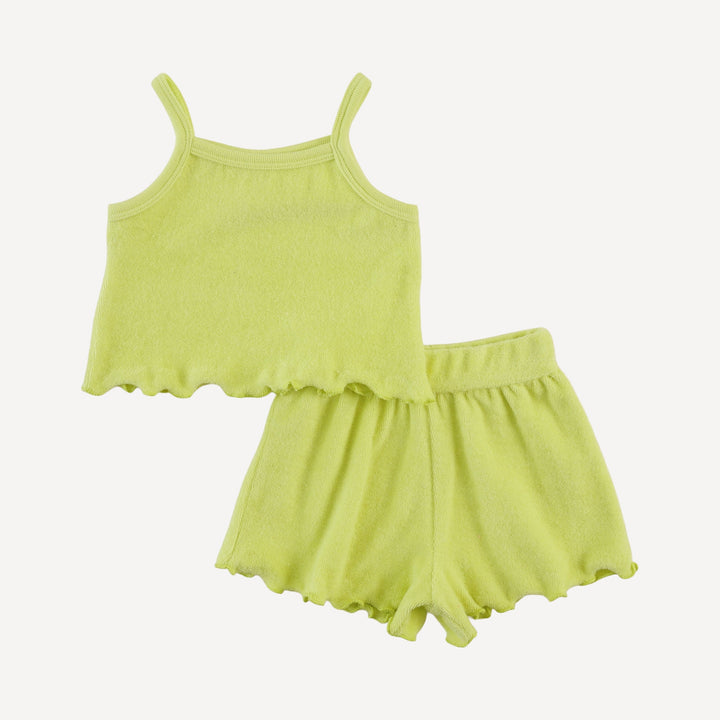 jade short set | lime | organic cotton terry