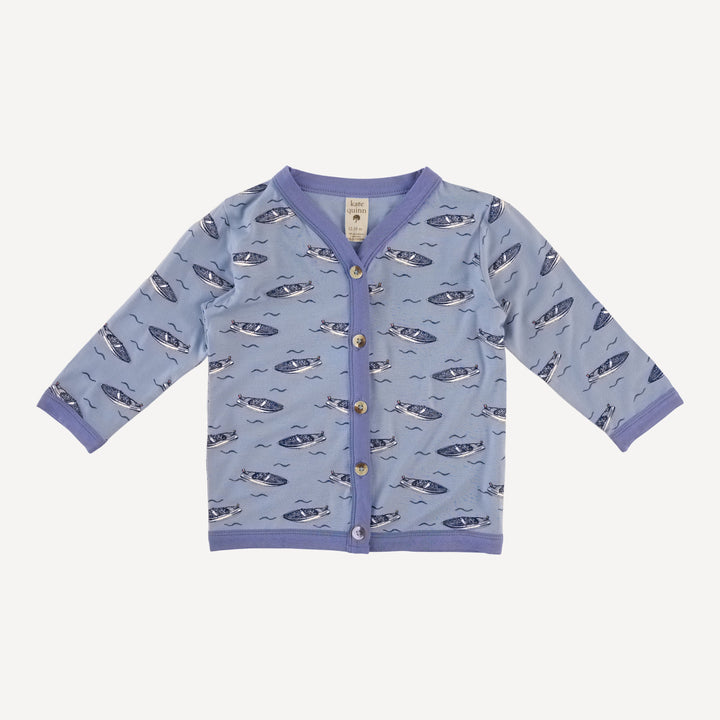 long sleeve classic v-neck cardigan | italian boat | bamboo