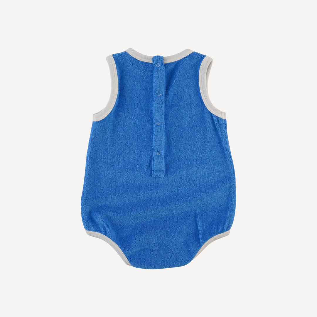 sleeveless ringer bubble | vivid blue | organic cotton terry