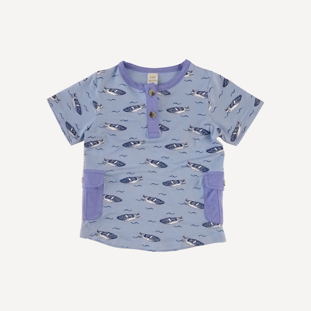 short sleeve cargo pocket tee + relaxed jogger set | italian boat | bamboo