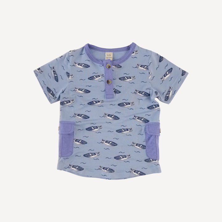 short sleeve cargo pocket tee + relaxed jogger set | italian boat | bamboo