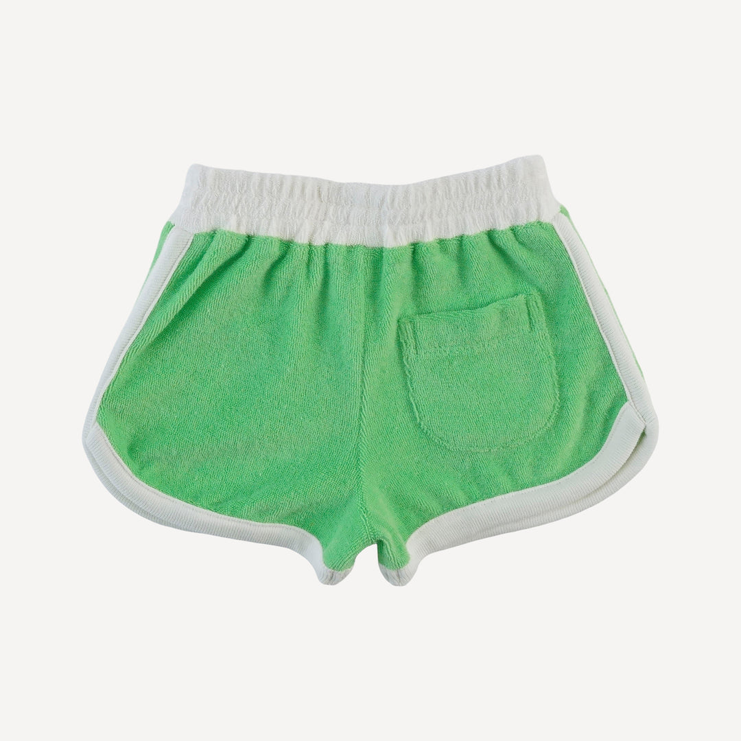 retro track short | summer green | organic cotton terry