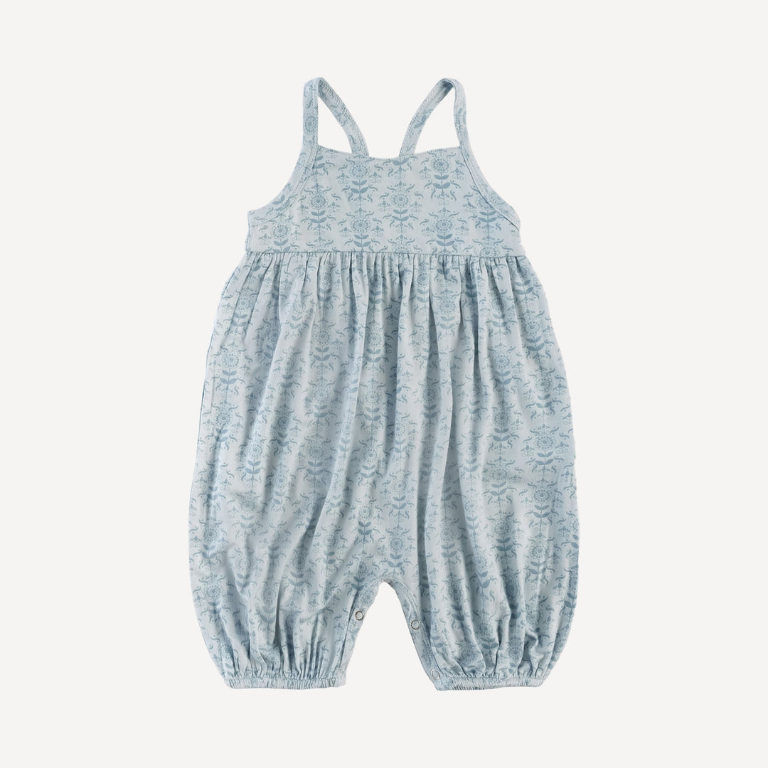 balloon jumpsuit | cornflower folk wallpaper | organic cotton gauze