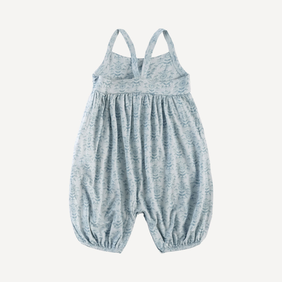 balloon jumpsuit | cornflower folk wallpaper | organic cotton gauze