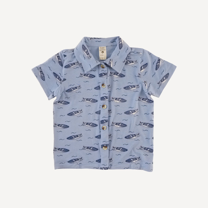 short sleeve button down shirt | italian boat | bamboo