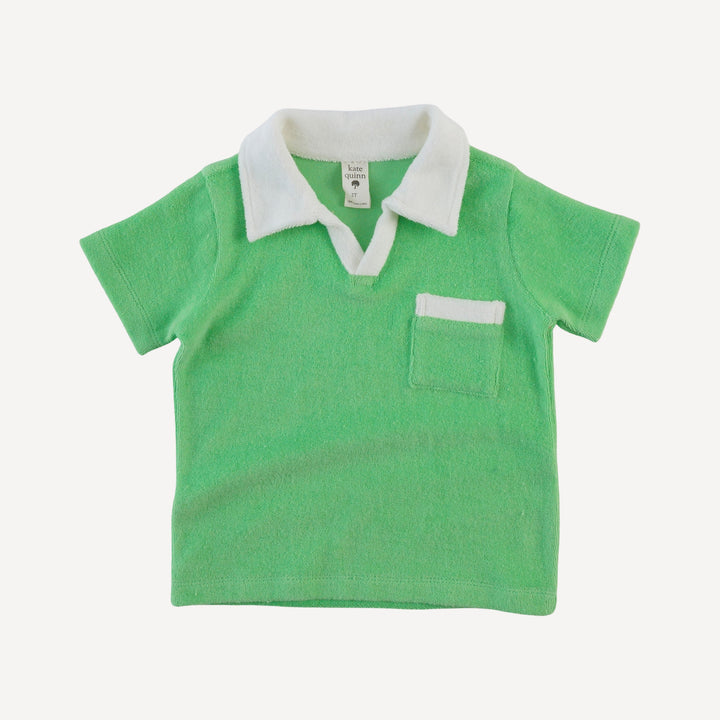 short sleeve retro pocket tee | summer green | organic cotton terry