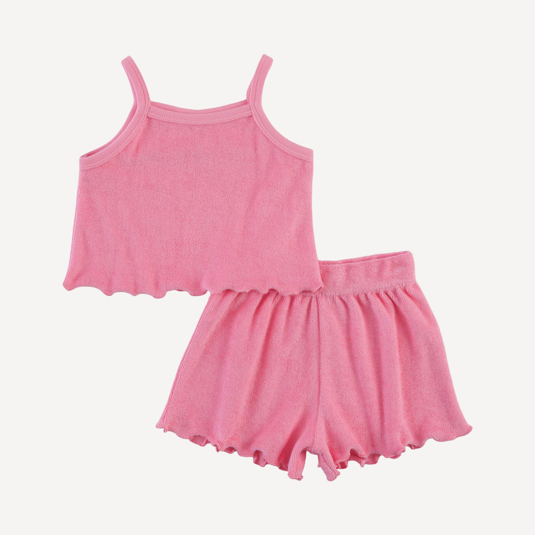 jade short set | tropical pink | organic cotton terry