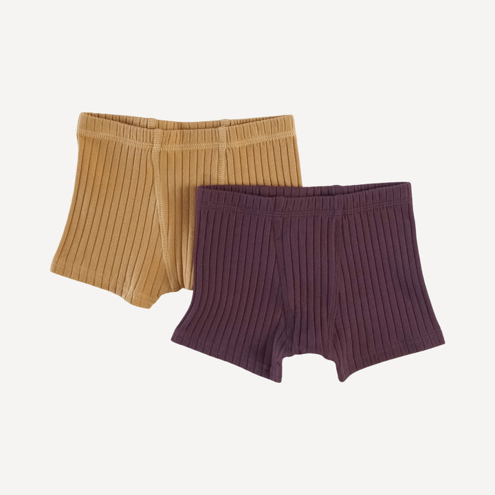 boxer set of 2 | raisin | organic cotton wide rib