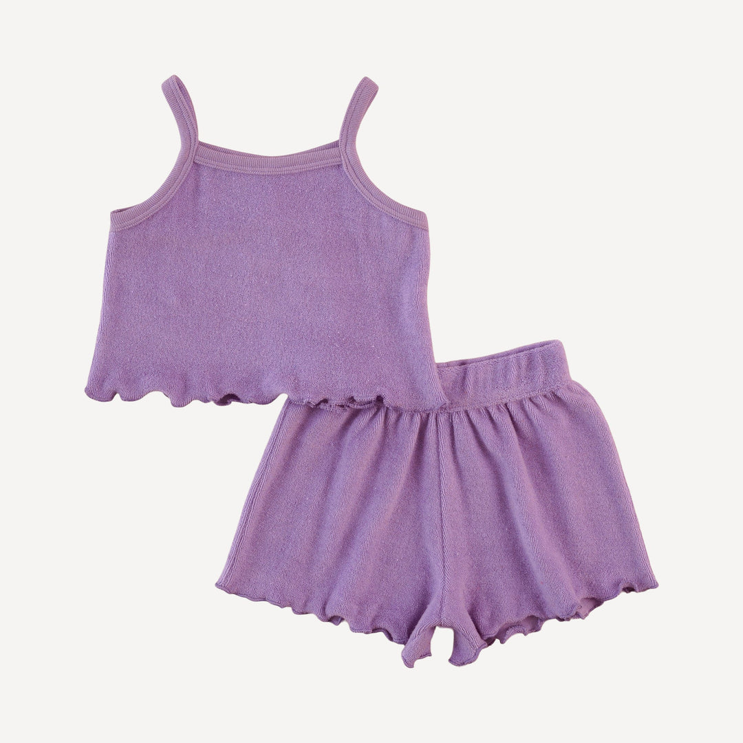 jade short set | vivid violet | organic cotton terry