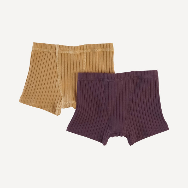 boxer set of 2 | raisin | organic cotton wide rib