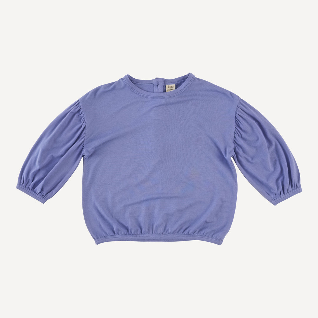 long sleeve balloon tee | sea blue | bamboo