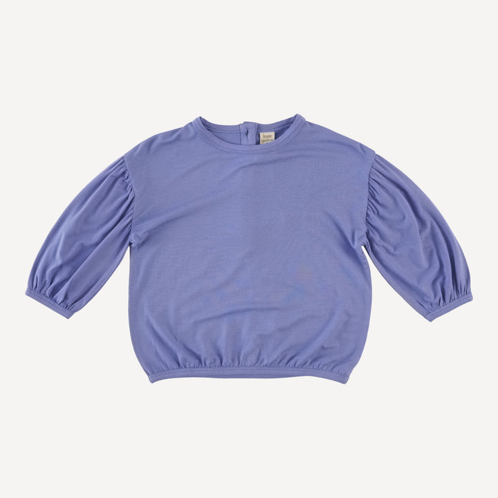 long sleeve balloon tee | sea blue | bamboo