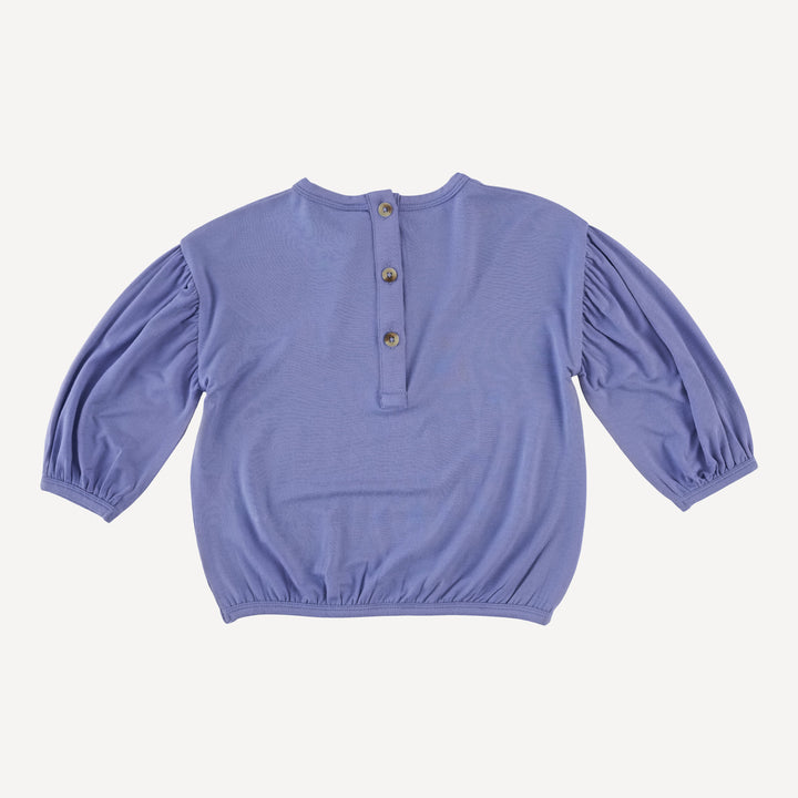 long sleeve balloon tee | sea blue | bamboo