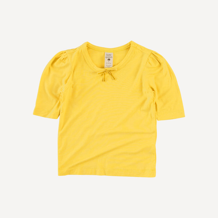 puff sleeve skinny bow tee | lemon drop | bamboo