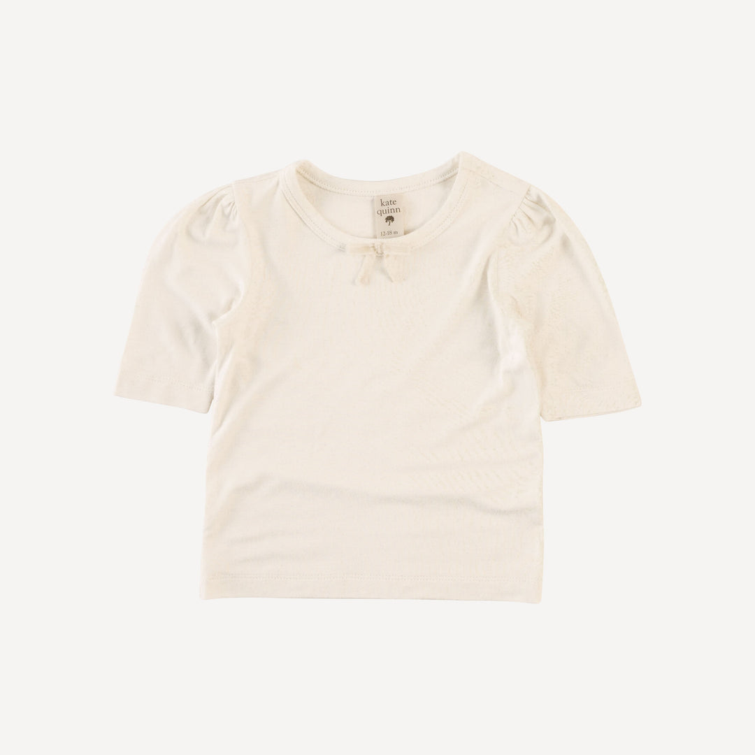 puff sleeve skinny bow tee | coconut | bamboo