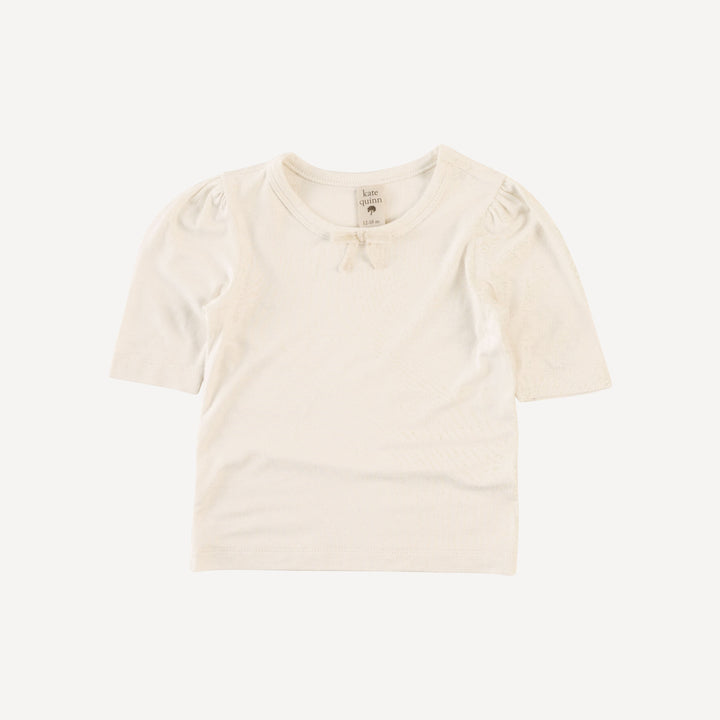 puff sleeve skinny bow tee | coconut | bamboo