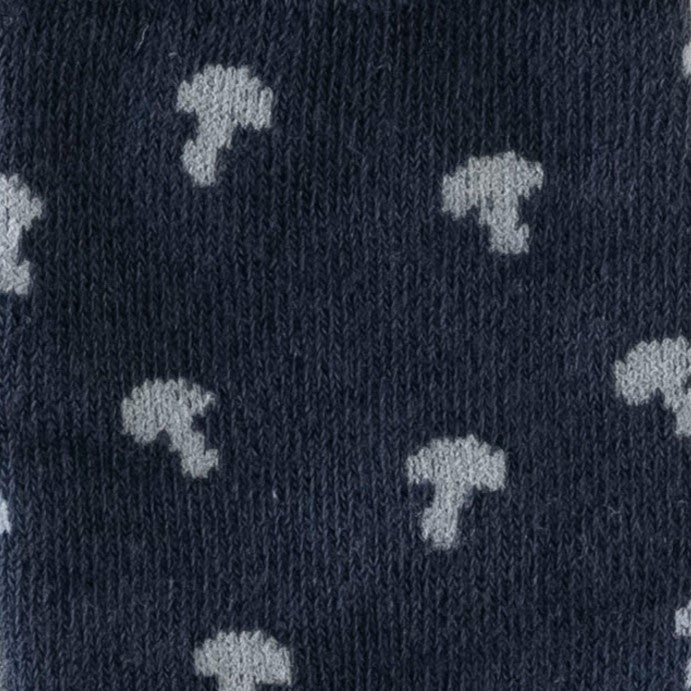 shortie socks | blue tiny mushroom | organic cotton jacquard
