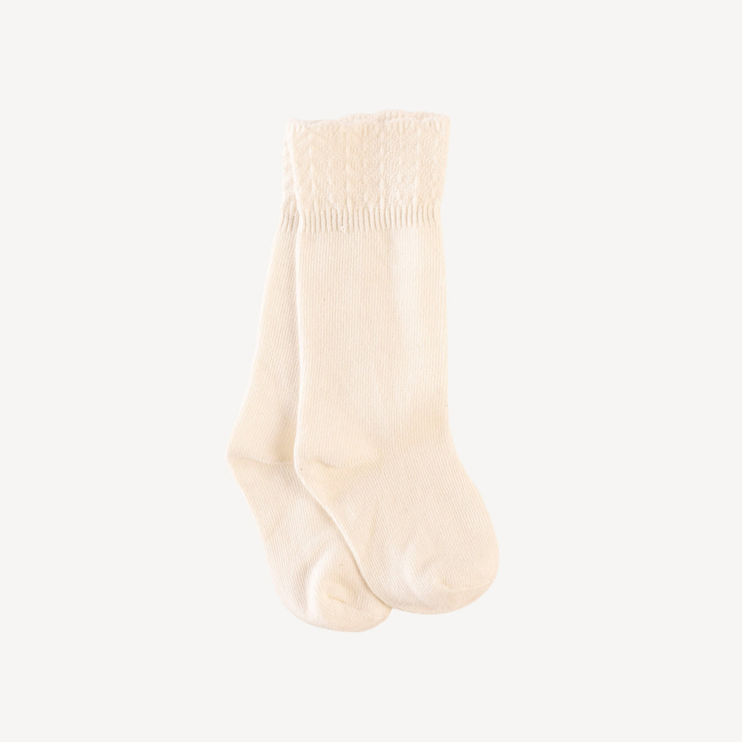 ruffle knee socks | coconut | organic cotton