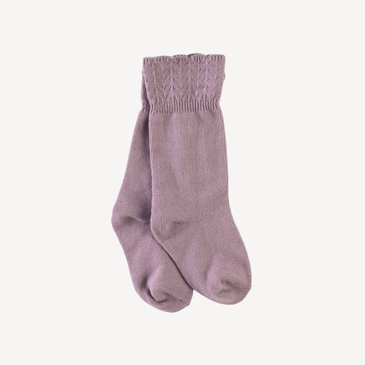 ruffle knee socks | dusk | organic cotton