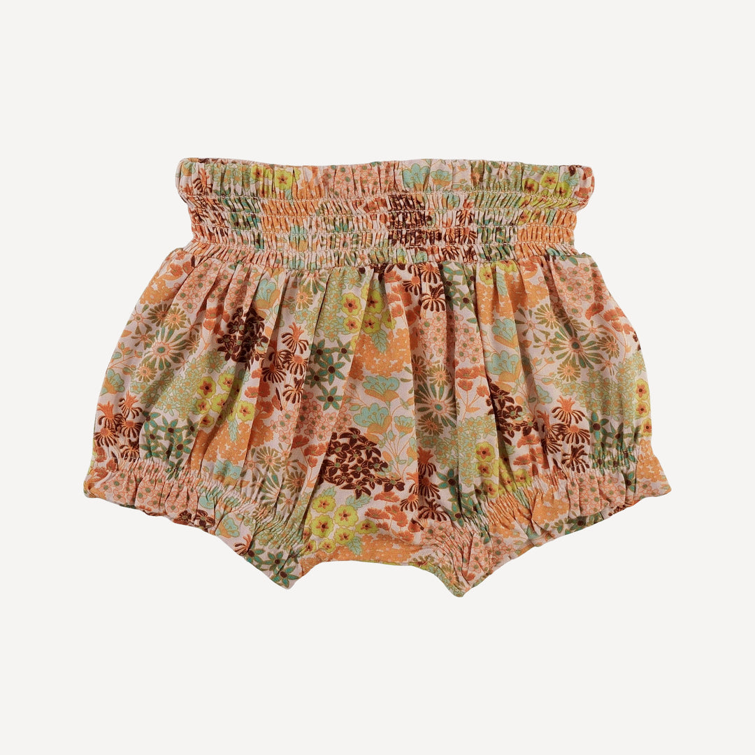 smocked waist bloomer | pink ditsy garden | bamboo