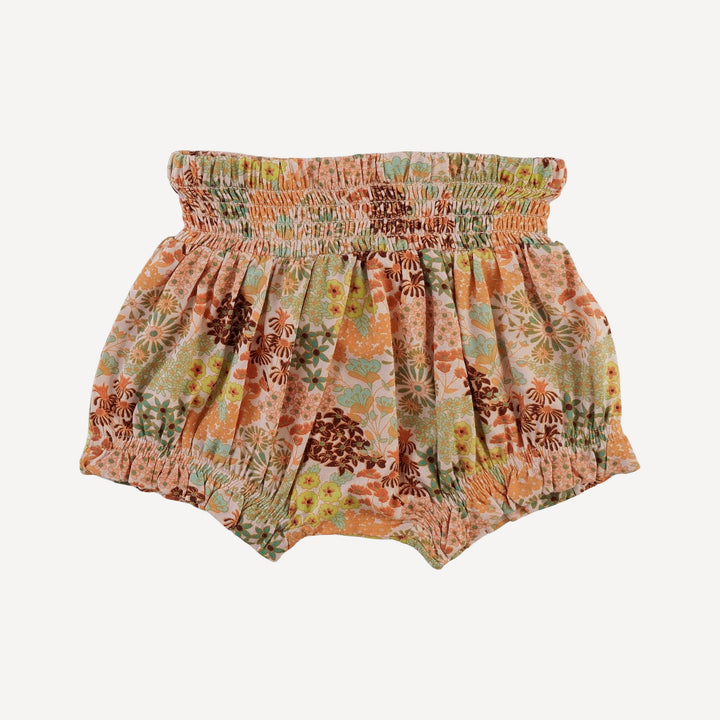 smocked waist bloomer | pink ditsy garden | bamboo
