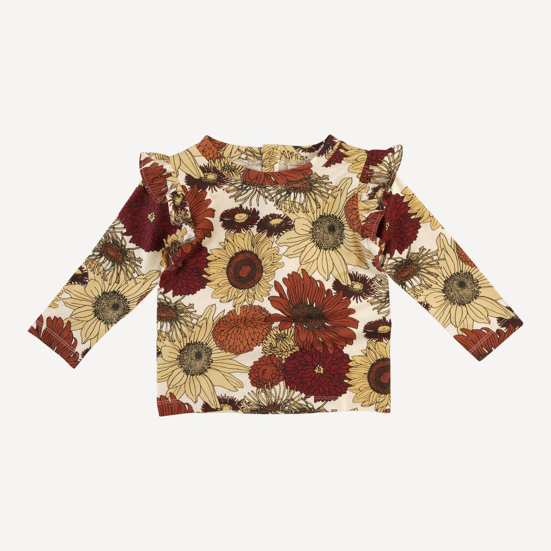 long flutter sleeve tee | harvest sunflower | bamboo