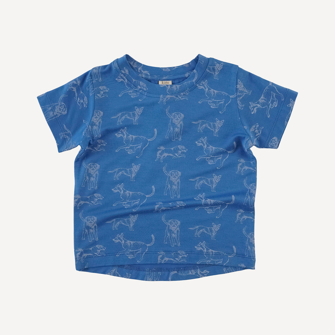 short sleeve essential boxy tee | blue mutts | bamboo