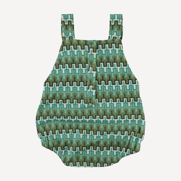 tie overall bubble | mini green taffy stripe | bamboo