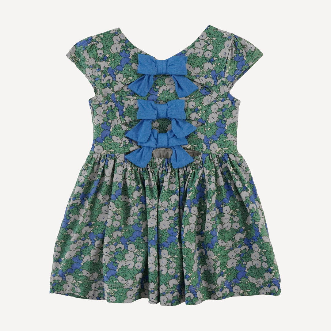 cap sleeve back bow dress | blue ivy floral
