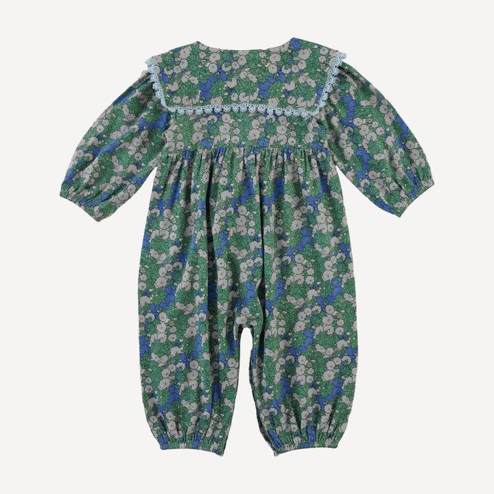 long sleeve square collar jumpsuit | blue ivy floral | bamboo