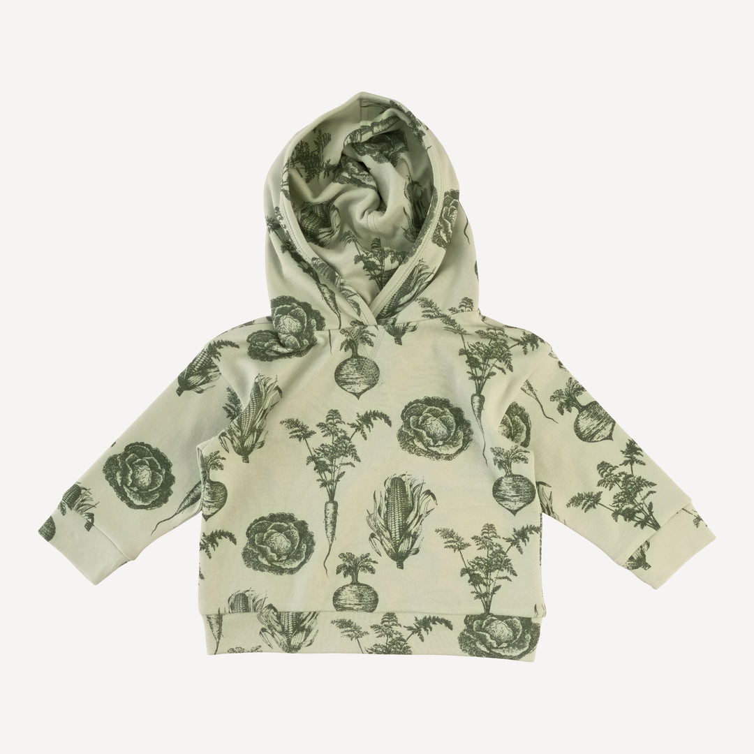 long sleeve hooded cuffed jogger set | green veggies | organic cotton interlock