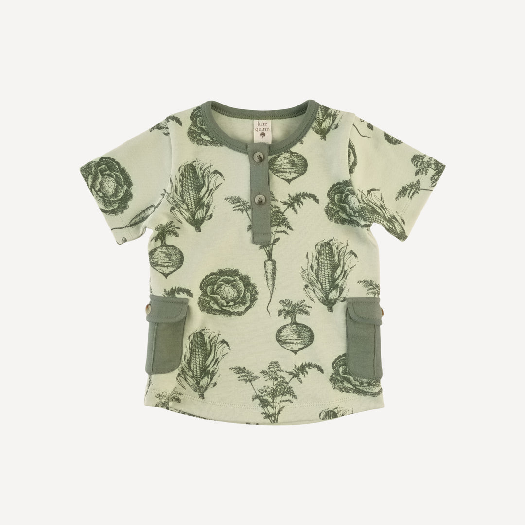 liam short set | green veggies | organic cotton interlock