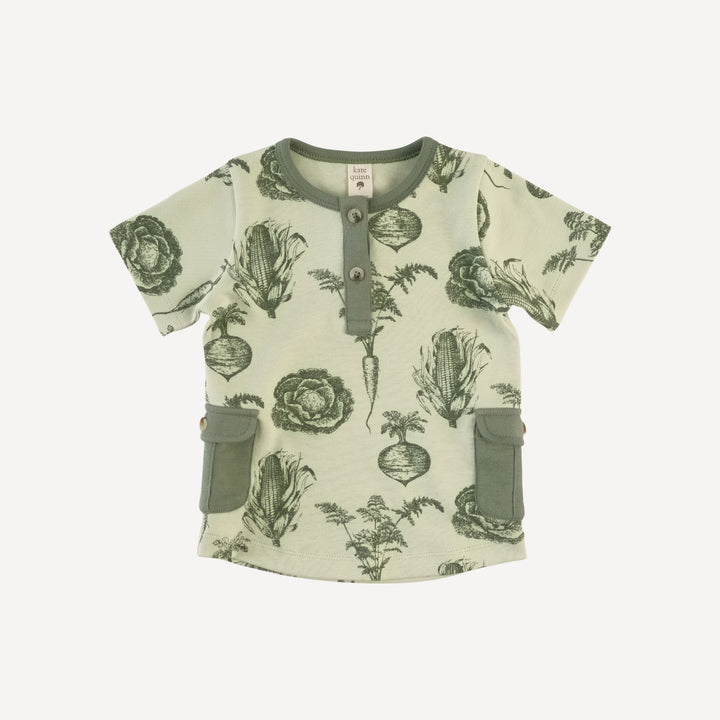 liam short set | green veggies | organic cotton interlock
