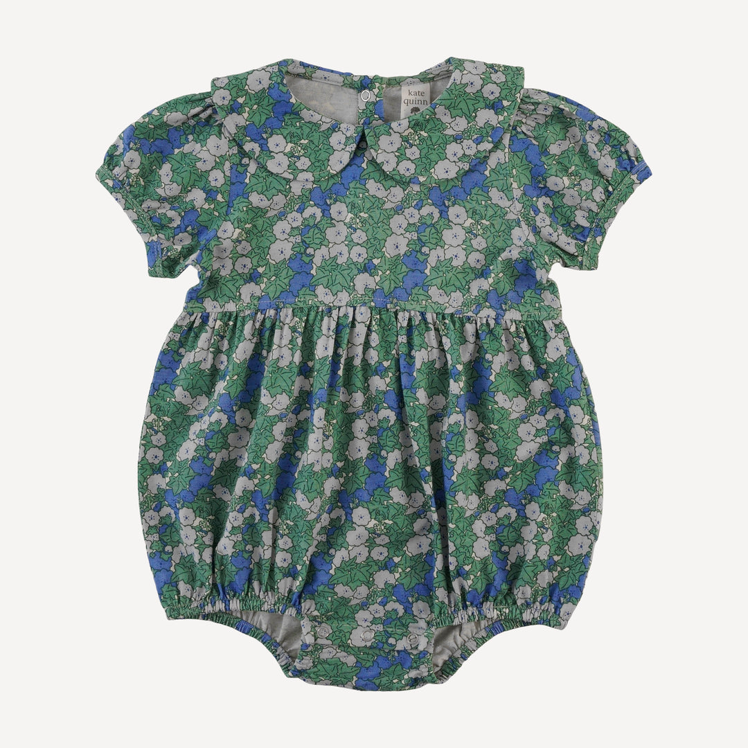 short sleeve peter pan bubble | blue ivy floral | bamboo