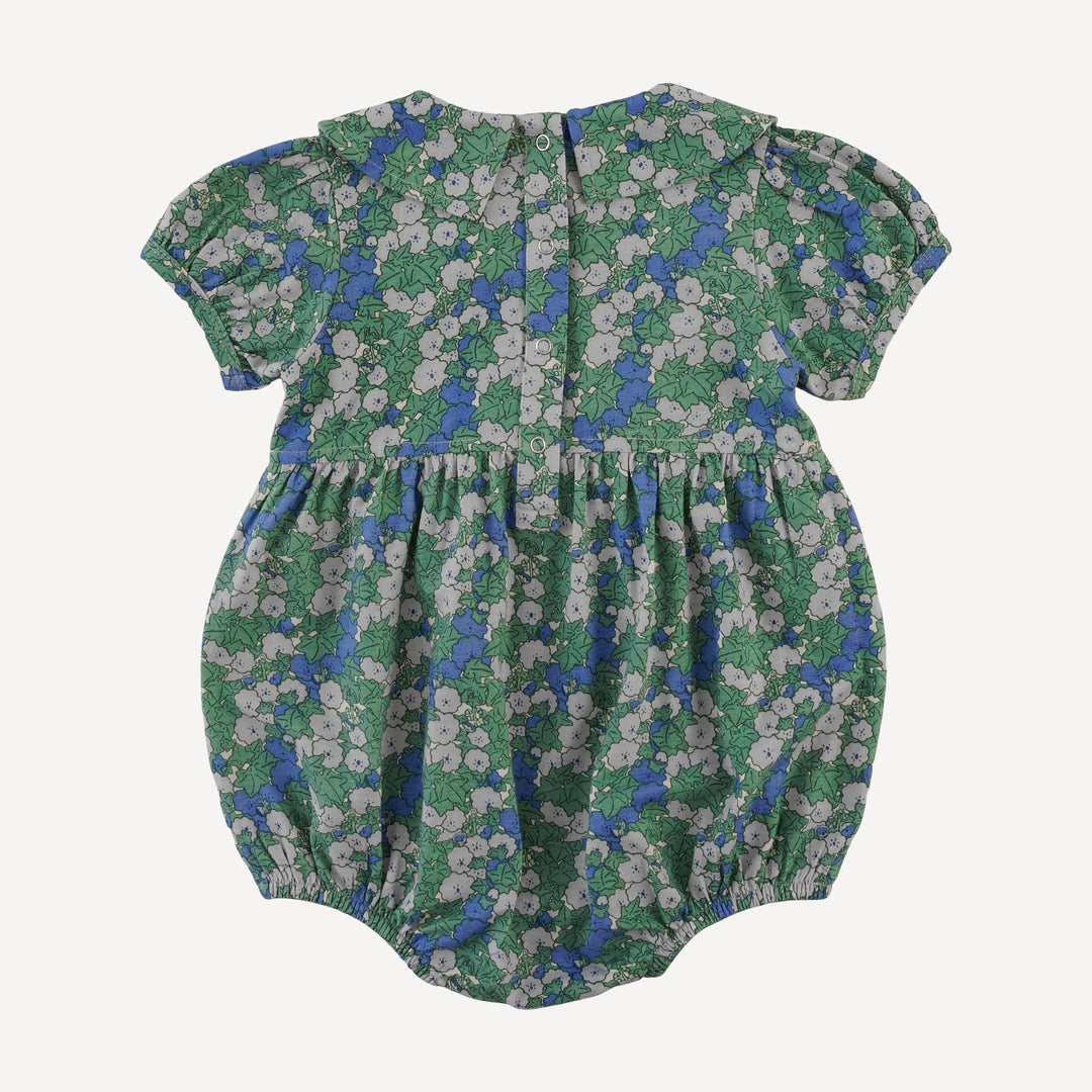 short sleeve peter pan bubble | blue ivy floral | bamboo