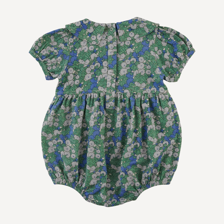 short sleeve peter pan bubble | blue ivy floral | bamboo