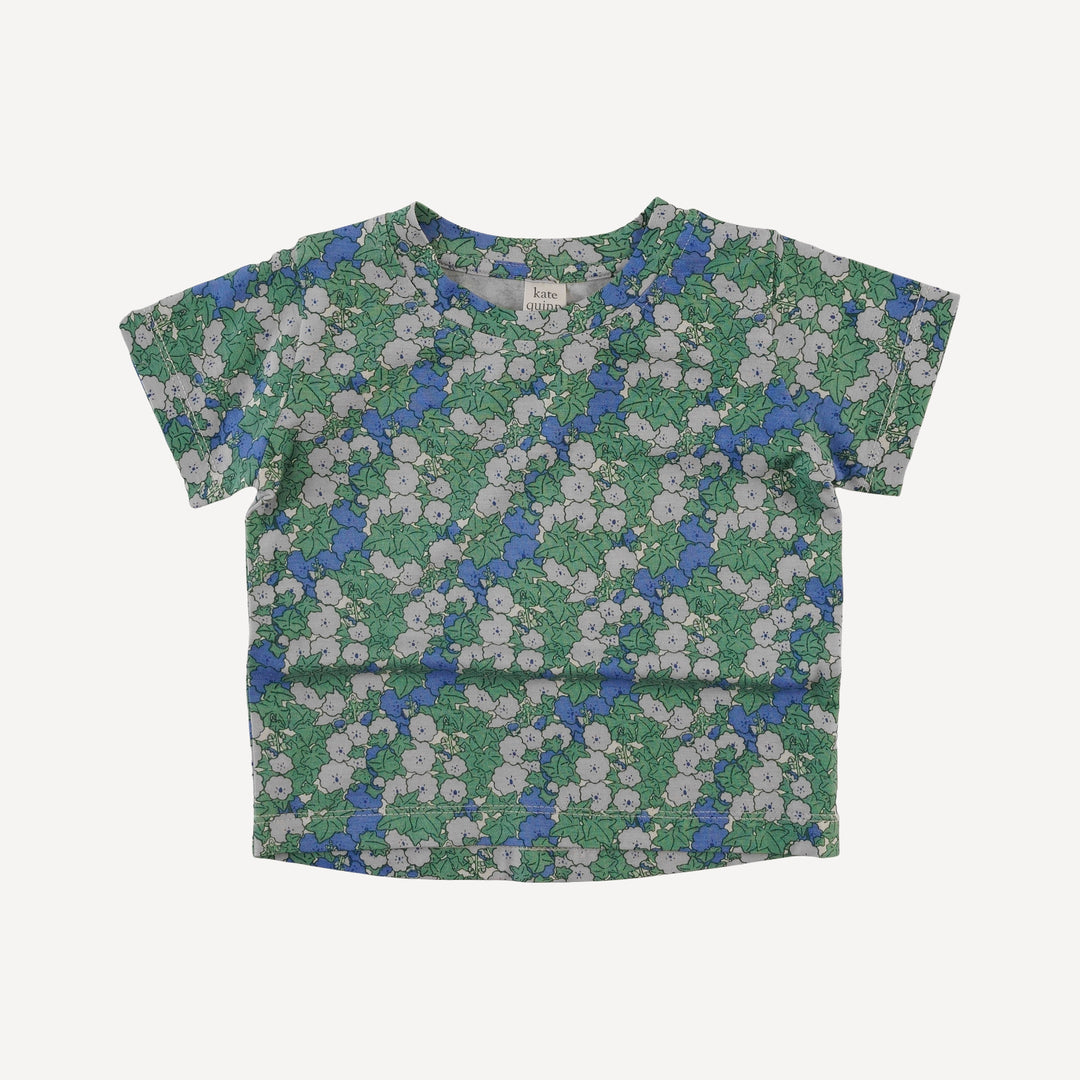 short sleeve essential boxy tee | blue ivy floral | bamboo