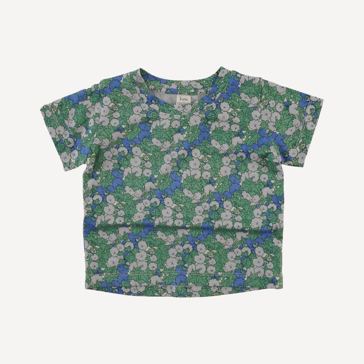 short sleeve essential boxy tee | blue ivy floral | bamboo