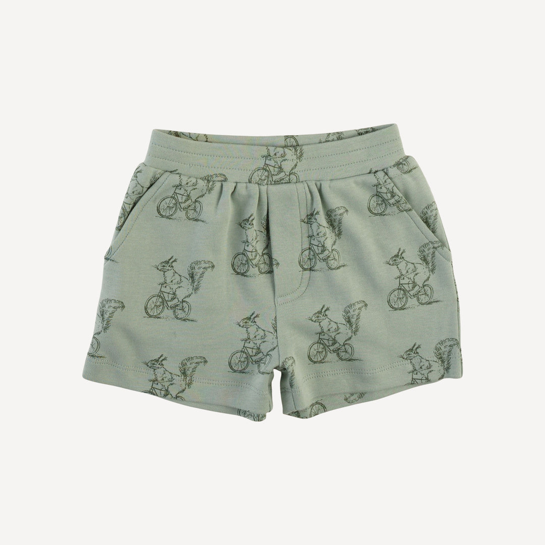 topstitch tank + relaxed short set | squirrels on bike | organic cotton interlock