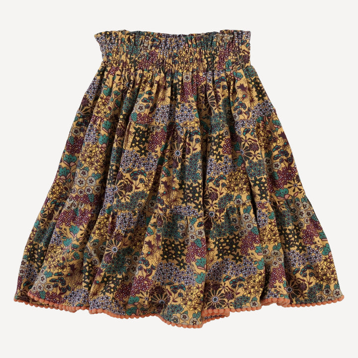 smocked tiered pom pom maxi skirt | taffy ditsy | bamboo