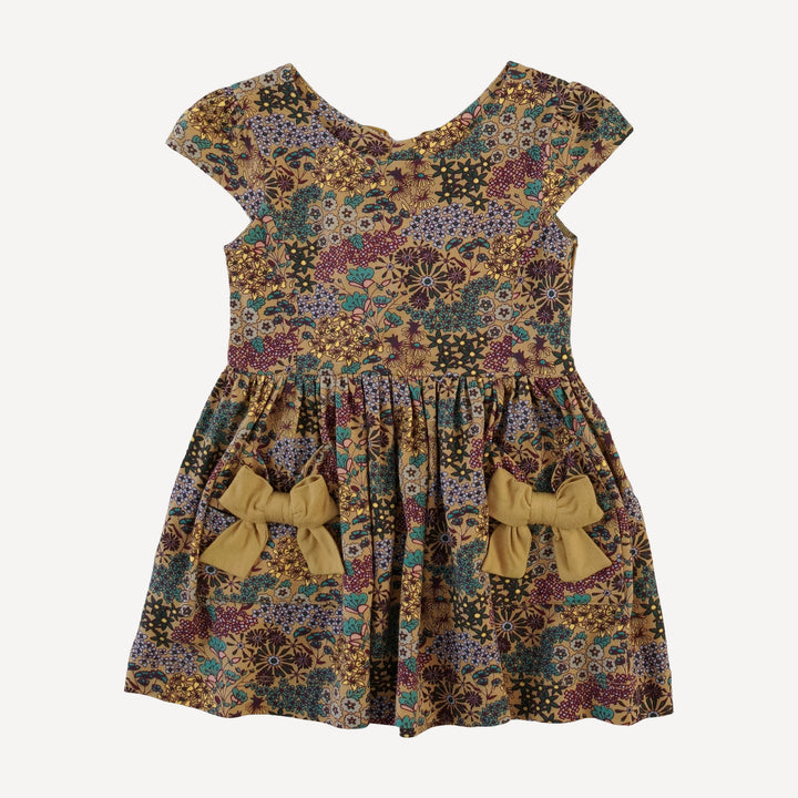 cap sleeve back bow dress | taffy ditsy | bamboo