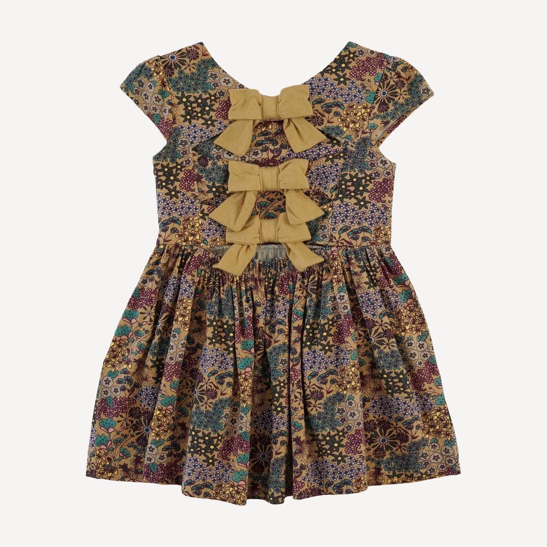 cap sleeve back bow dress | taffy ditsy | bamboo