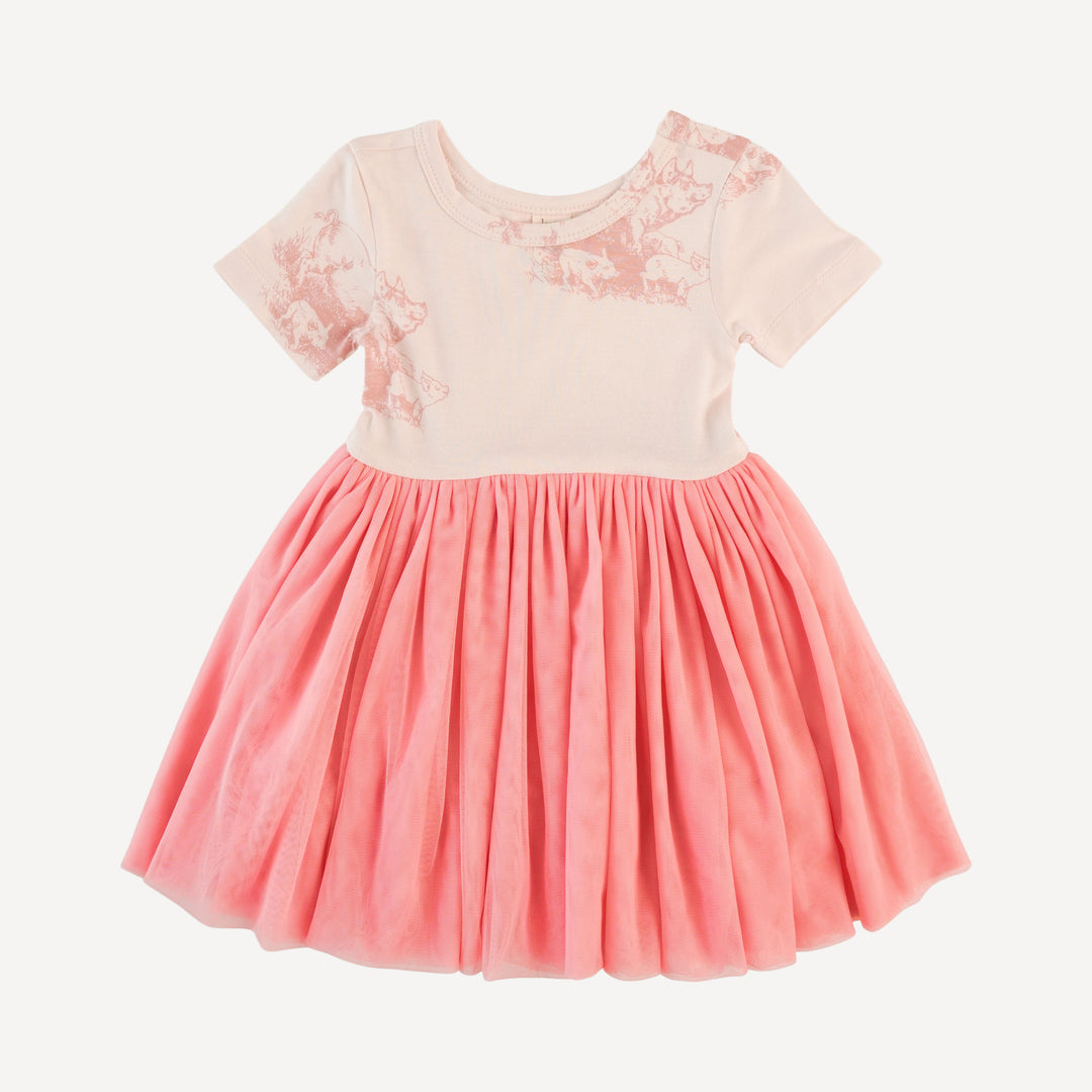 short sleeve ballerina tulle dress | piggies | bamboo